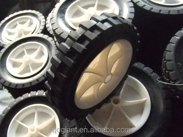 semi solid wheel 7"*1.5 " with plastic rim for lawn mower