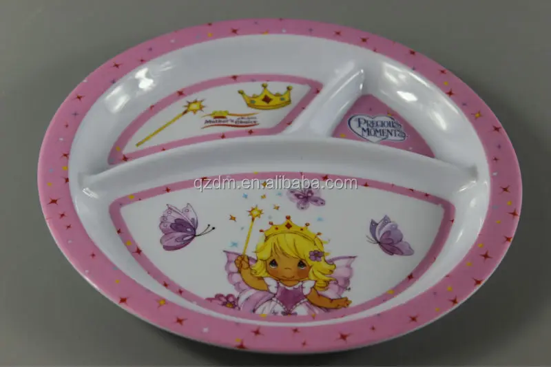Plastic/Melamine 3 Section Plate For Babies