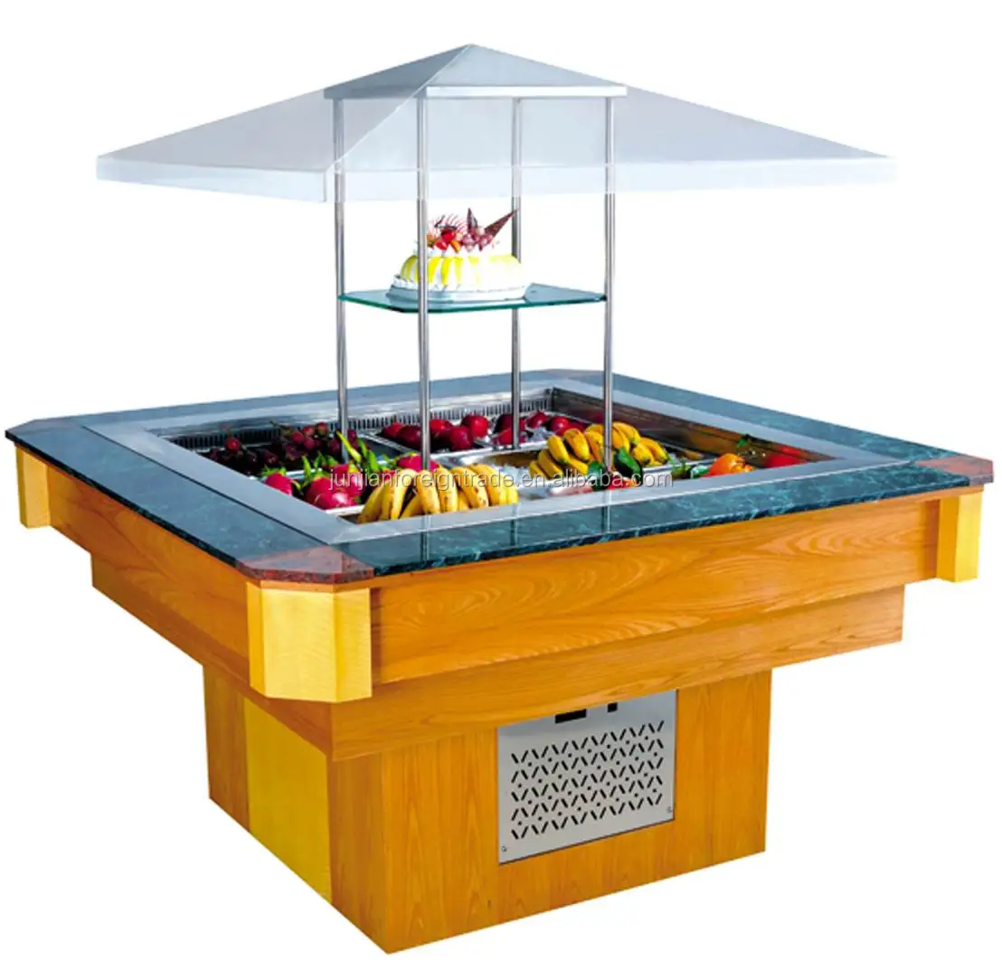 Luxury Marble Salad Bar display counter commercial refrigerator counter