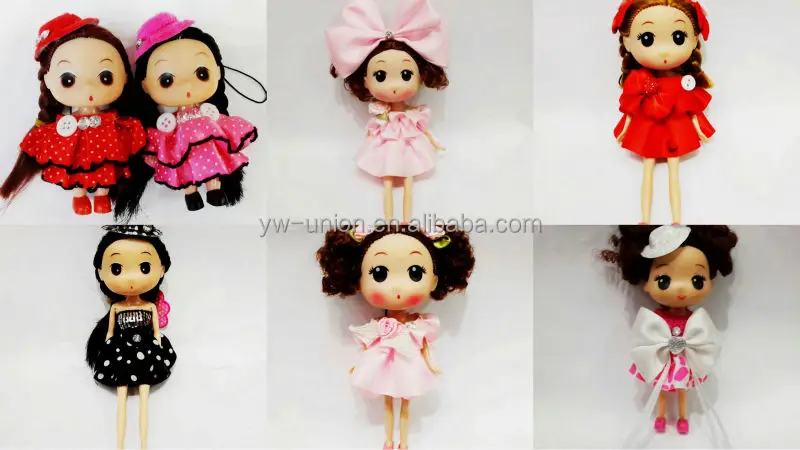Rose Red Cute Small Dolls With Bowknots 