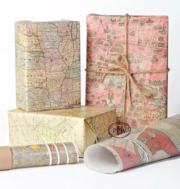 Wrapping paper Holiday Historic Maps Paper