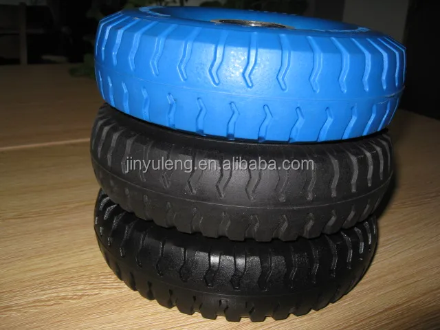 8inche 8x2.50-4 solid pu foam rubber wheel , polyurethane green wheel ,Material handling equipment parts