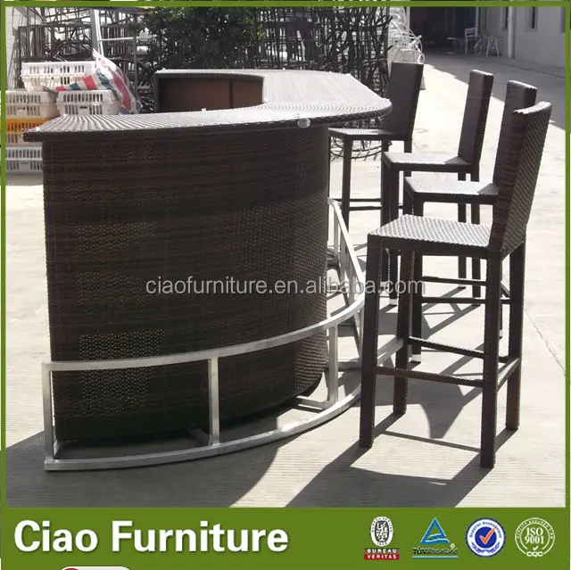 High Quality Outdoor Commercial Bar Furniture / Corner Bar Table Set