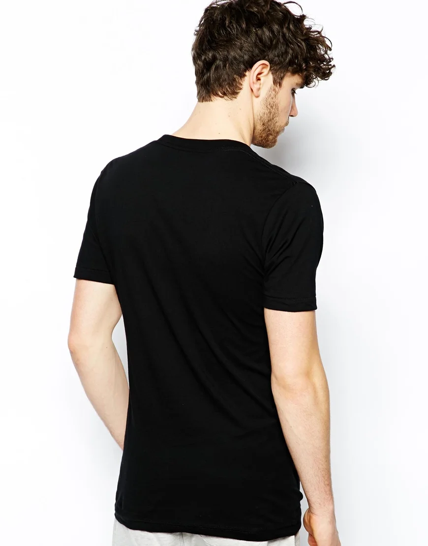 Deep V-neck Black Blank Tshirt/short Sleeve China Wholesale Clothing ...
