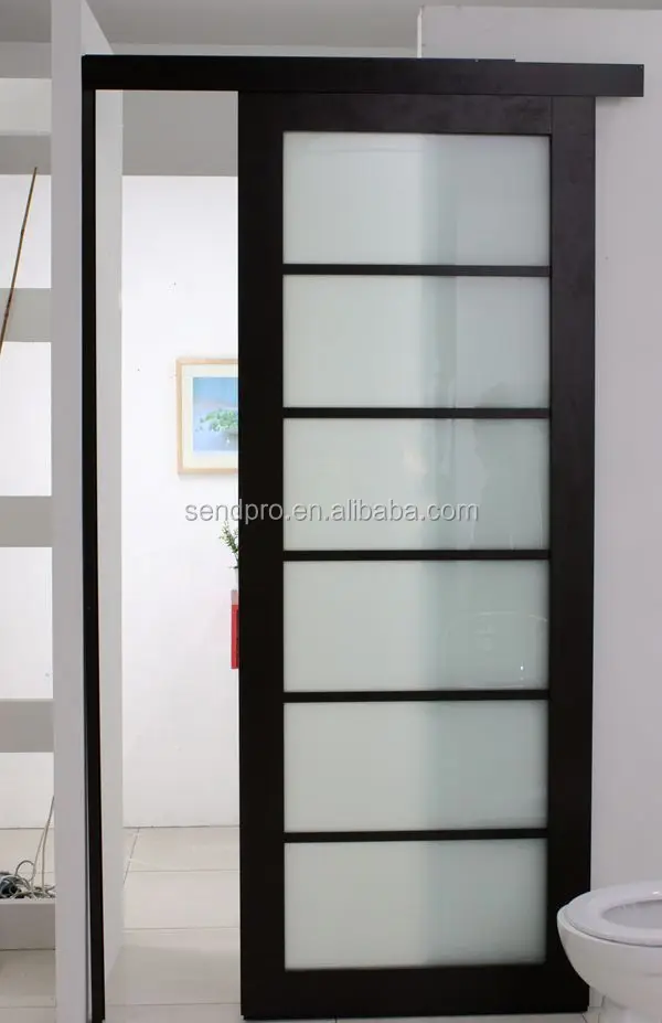 Single Panel Interior Room Divider Pintu Geser Kaca Buram 