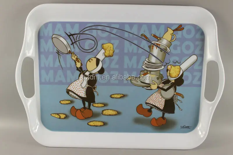 14 inch melamine tray with handle Melamine serving tray