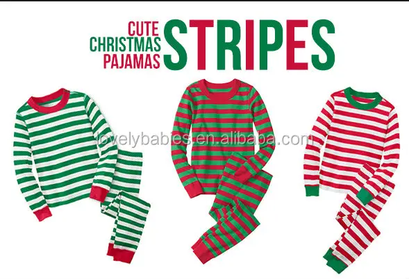 Adult And Kids Christmas Striped Pajamas For Men And Women - Buy ...
