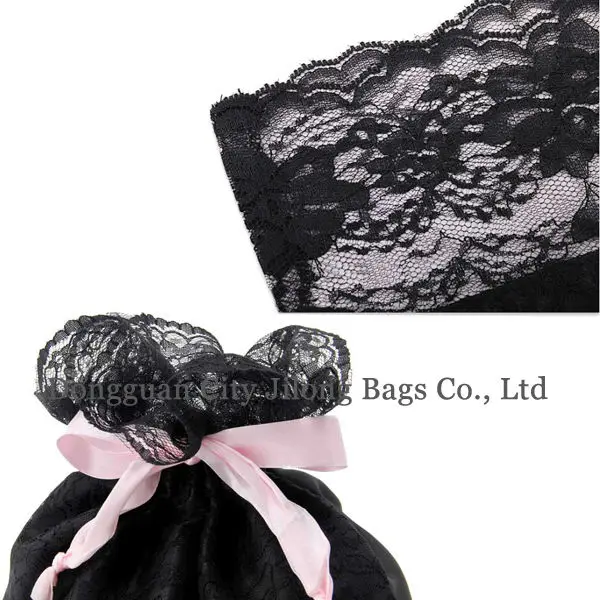 Custom Printed Jewelry Pouches Lace Drawstring Bag