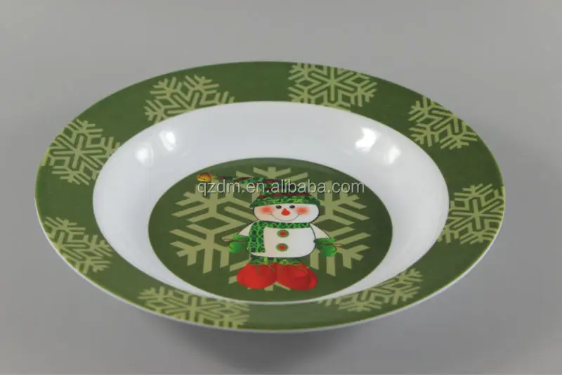 Christmas Melamine Soup Plate/Reusable Plastic Deep Plate