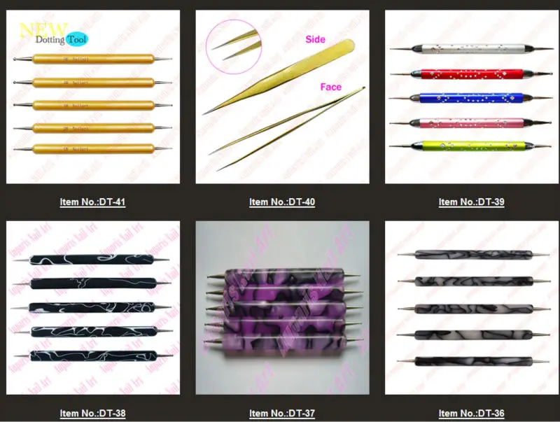 Good Price !!! New Fashion Color Acrylic Handle Double End Nail Dotting
