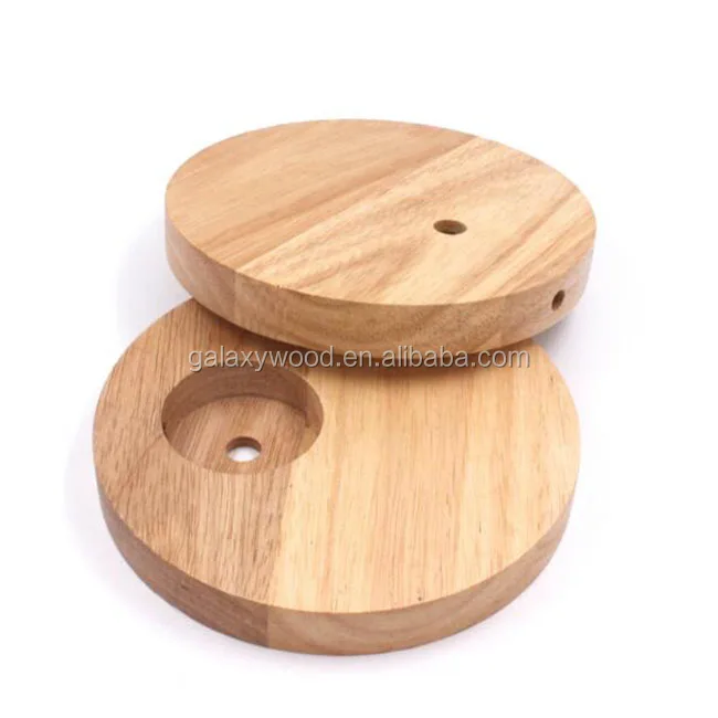 Various Size Unfinished Round Wood Wooden Lamp Base For Home Decoration