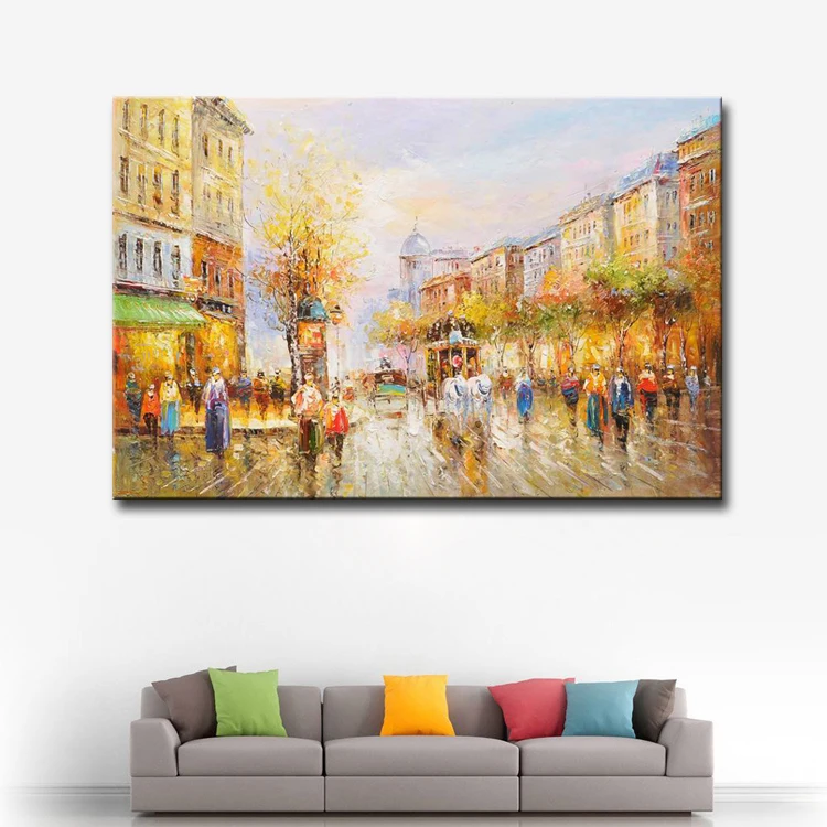 印象派のテクスチャ油絵パリのストリートシーン Buy 油絵パリのストリートシーン パリのストリートシーン油絵 印象派パリのストリート油絵 Product On Alibaba Com