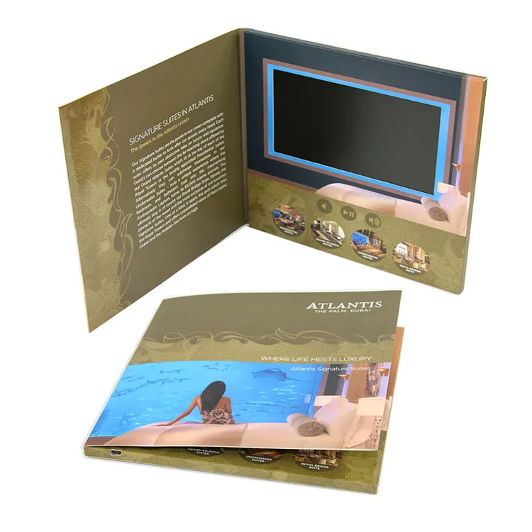 High Quality 7 Inch Invitation Video Brochure Lcd Video Screen Brochure ...