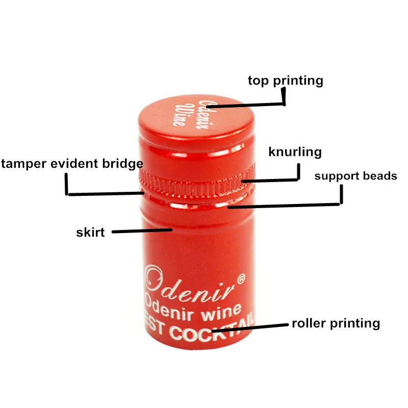 Wine Bottle Lids Custom Embossed Wine Screw Cap Aluminium Screw Cap