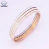 Simple style jewelry hand decorated stainless steel Gold&Rose gold single row Crystal bracelet.
