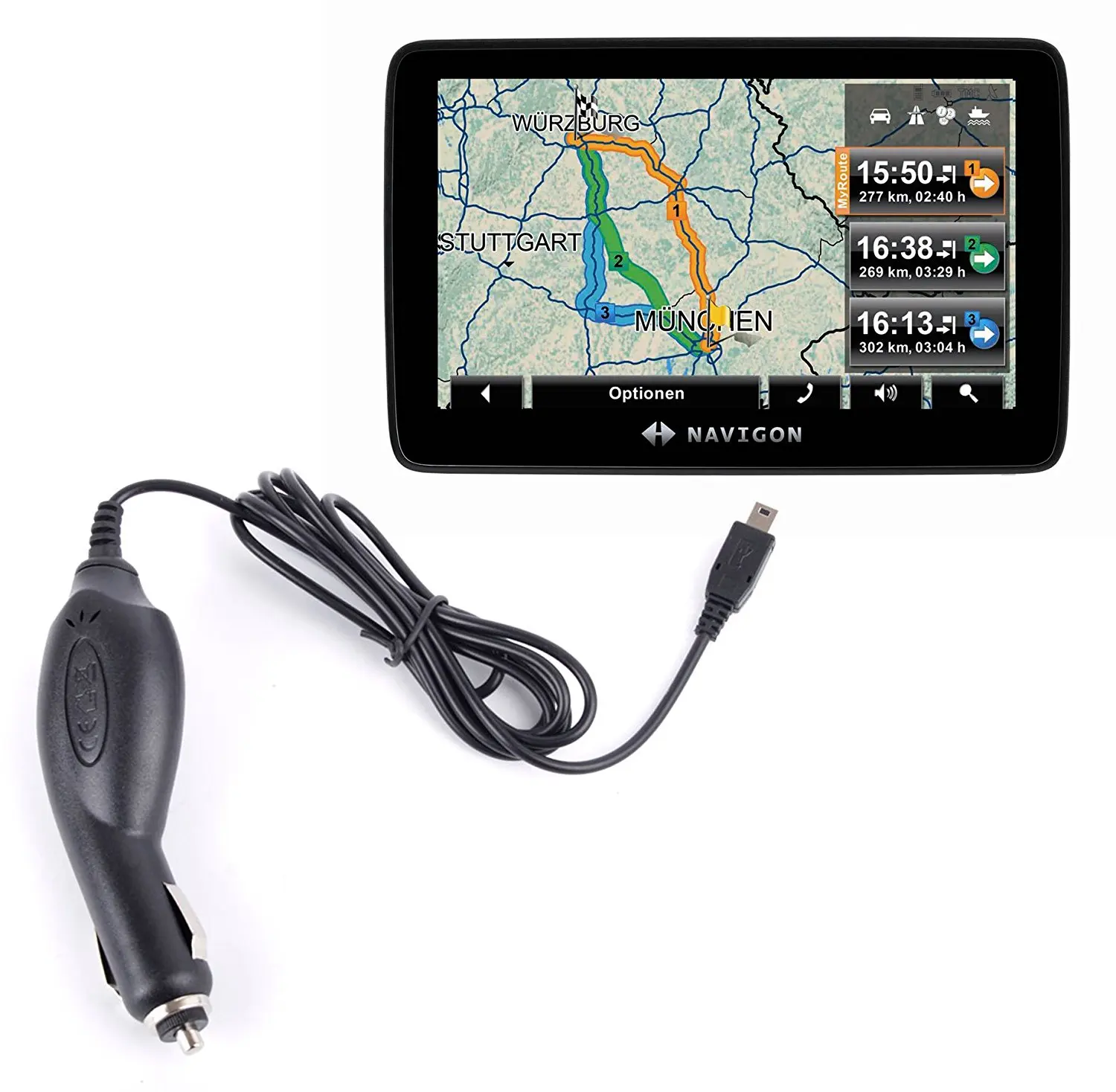 IN CAR CHARGER FOR NAVIGON 1200 1300 1410 GPS SAT NAV POWER LEAD