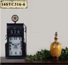 BLACK METAL GAS PUMP SHAPE TABLE TOP CLOCK