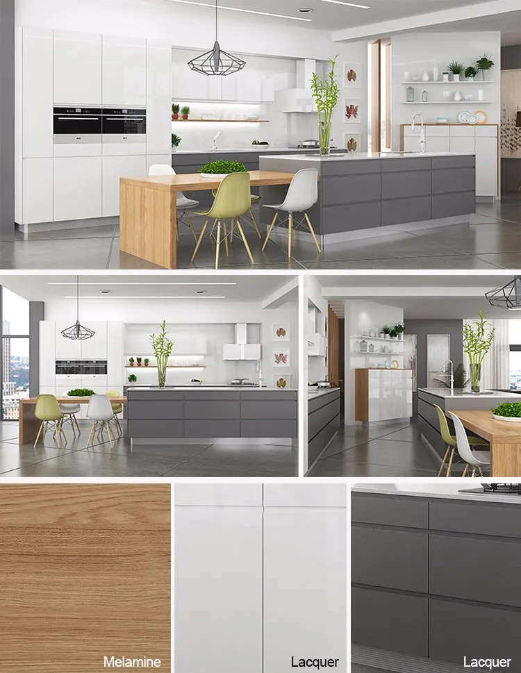 2016 modern kitchen high gloss grey lacquer kitchen cabinets with ... Grey lacquer kitchen cabinets
