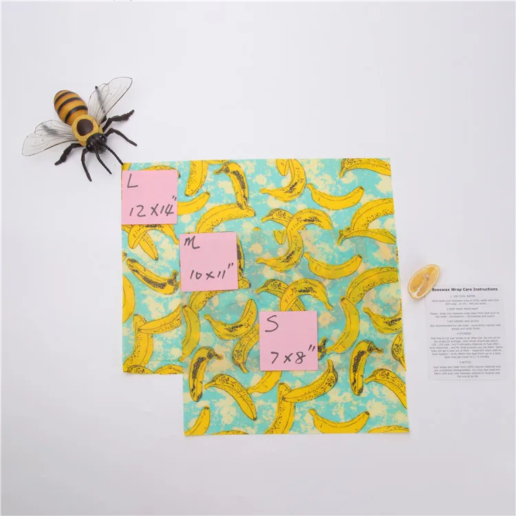 2019 High Quality  Bee Wax Food Wrap Reusable Organic Beeswax Wraps