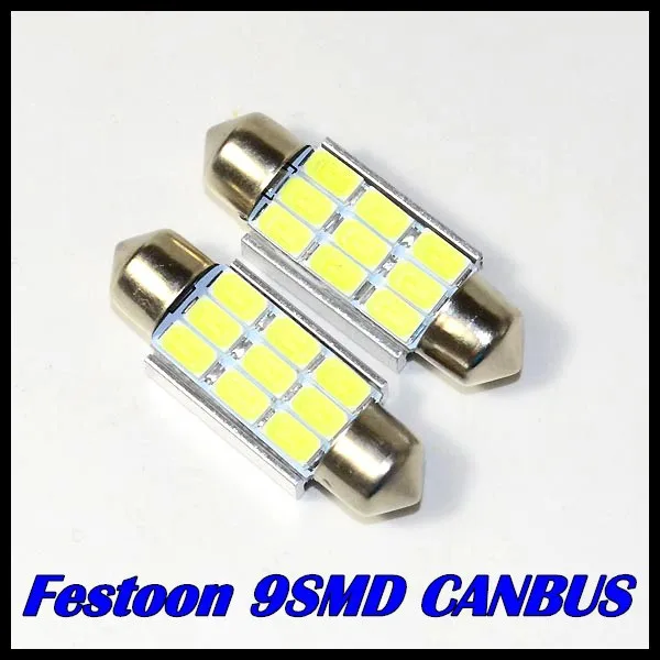 10PCS Lot 31mm 36mm 39mm 42mm 5630 5730 festoon SMD 9LED Canbus Error Free LED Dome