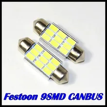 10PCS/Lot 31mm 36mm 39mm 42mm 5630 5730 SMD 9LED Canbus Error Free LED Dome Light Bulbs, Car Dome Light White Festoon Light