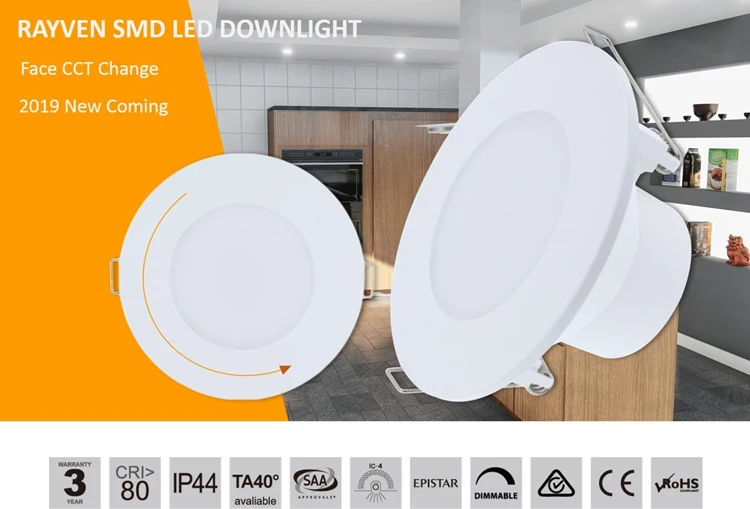 Hot Sale Recessed Indoor Cut Out 68/90MM Dimmable CCT Adjustable Led Downlight