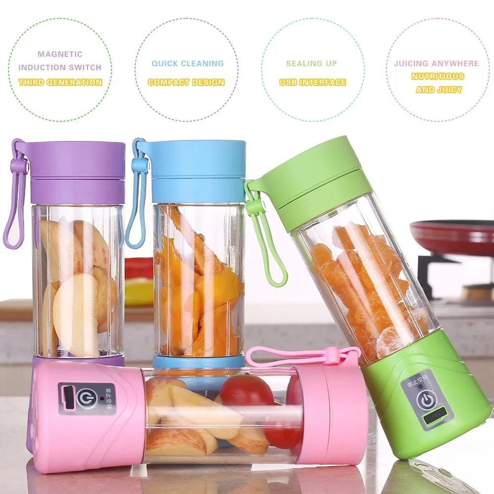 Mini Portable Juicer Bottle Personal Blender Smoothie Rechargeable Usb