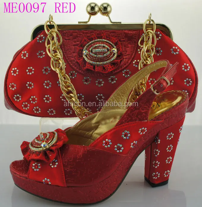 red matching shoes and bags for weddings