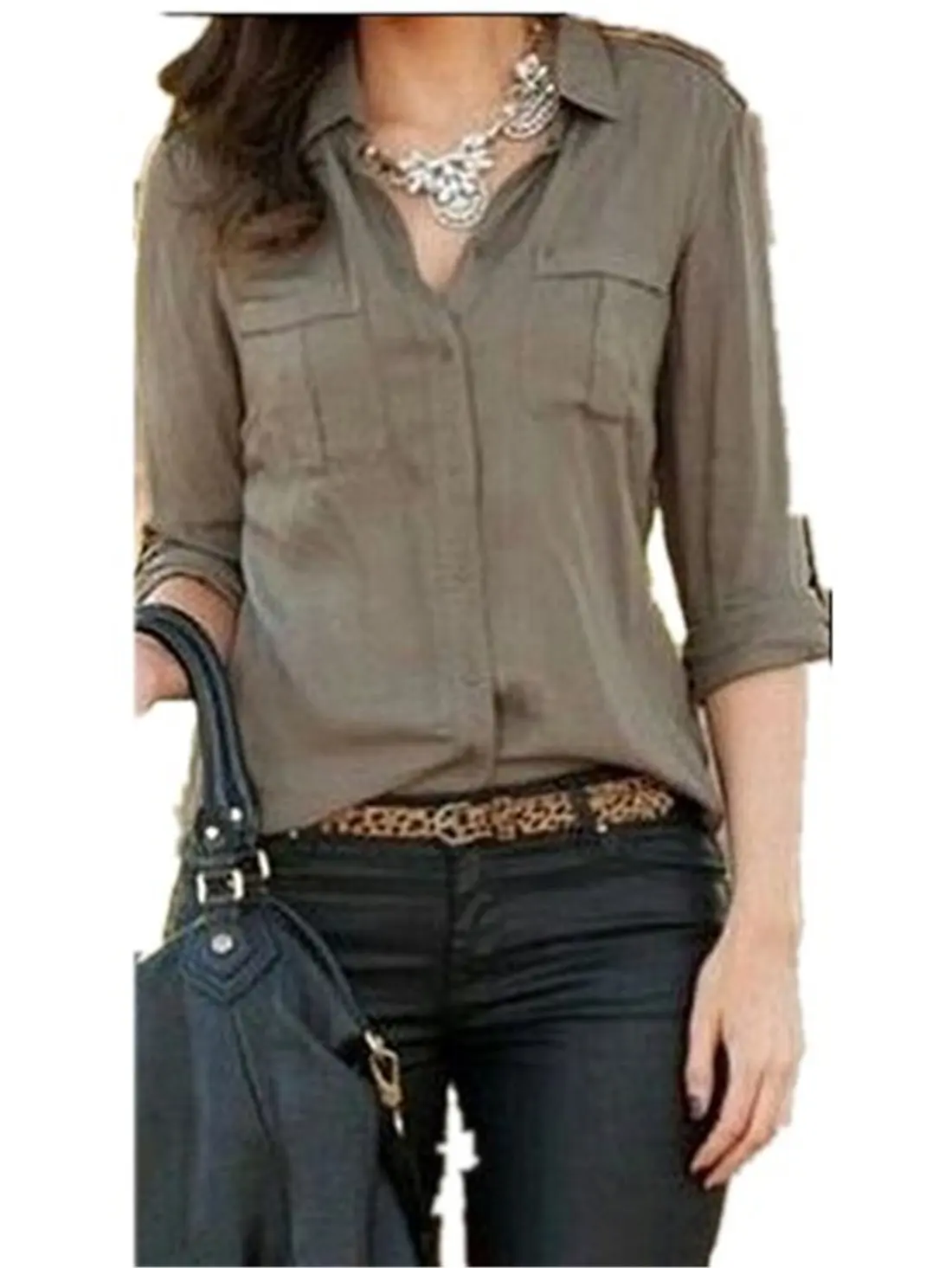 army green shirt womens