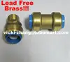 1/2" coupling push in fittings lead free brass sharkbite fittings for PEX PVC copper pipe