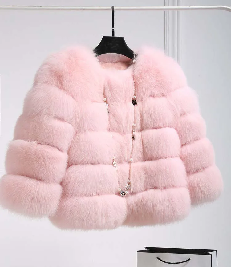 Mink Coats Women 2018 Winter New Fashion Pink FAUX Fur Coat Elegant Thick Warm Outerwear Fake Fur Jacket Chaquetas Mujer