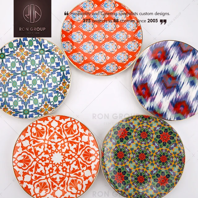 Best Price Middle East Style Decal Printed Ceramic Dinner Plate For
