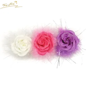 silk flowers for hair clips wholesale