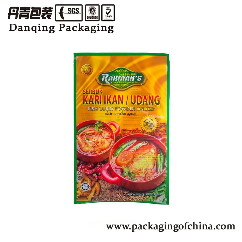 Customized Three Side Sealed Food Grade Pouch Plastic Packaging Bag For seasoning