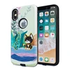 colorful gloss oil embossed 2 in 1 custom printed phone case phone cover for apple iphone x