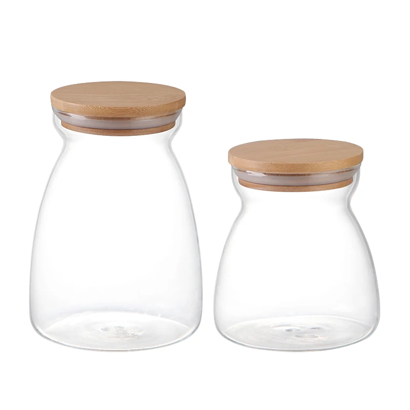 Food Grade Glass Storage Canisters With Airtight Bamboo Lid - Buy Bpa ...