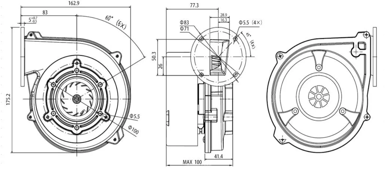 Air Blower, 220V, Aluminum, PWM, Radial - detail 6