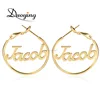 25 mm Custom Name Hoop Earrings Metal Copper Circle Earrings copper alloy jewelry for Women Personalized Unique Jewelry Earrings
