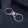 925 Sterling Silver Heart Cut CZ Flip Wedding Rings Unique Double Cubic Zirconia Engagement Flip Reversible Rings For Women