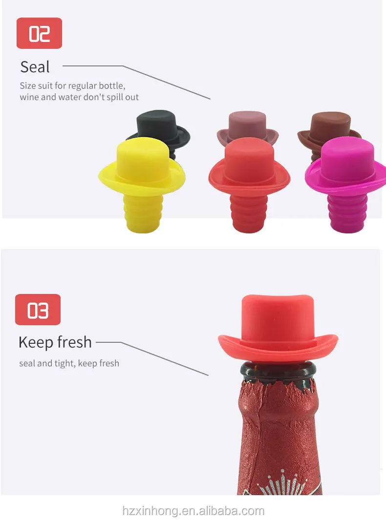 China Supplier Cute Decorative Rubber Wine Bottle Stopper Plastic Silicone Screw Shape Colorful
