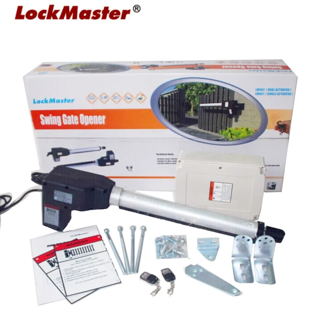 Lockmaster Lm902 Automatic Swing Gate Opener For Gate Weight Up To 300kgs And 3 Meters Each Leaf
