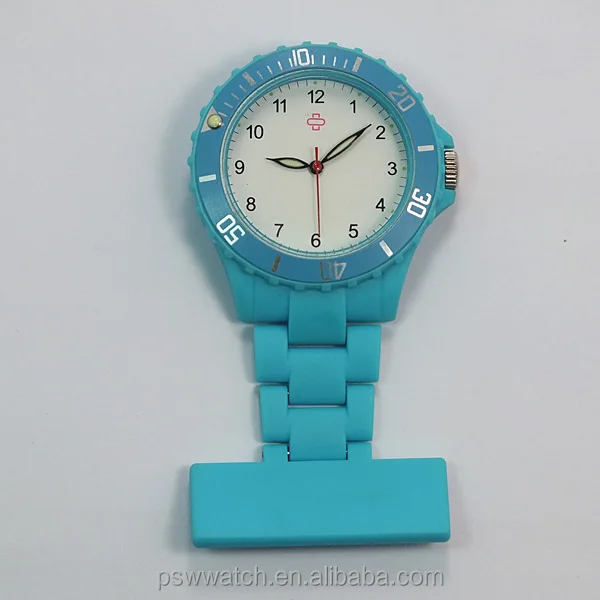 Blue color soft touch japan movt plastic geneva nurse watch
