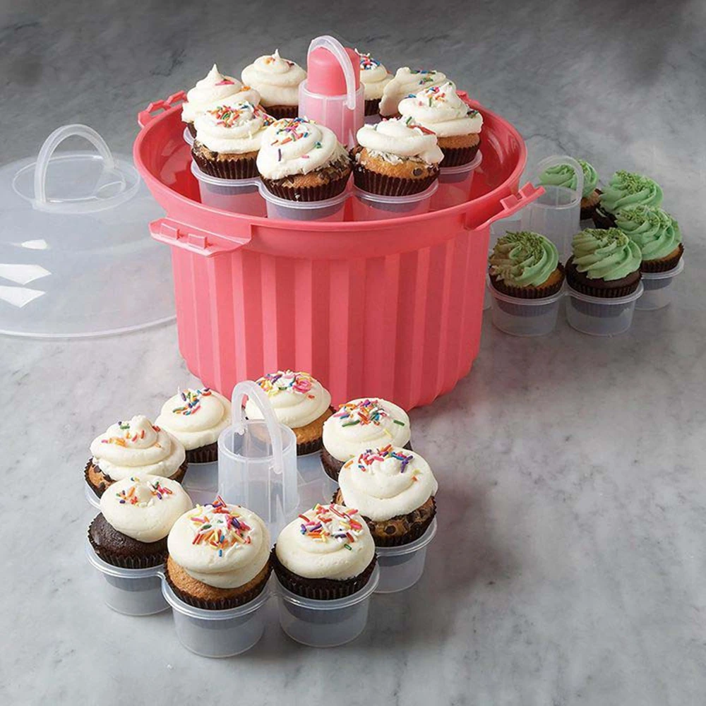 Sweettreats Cupcake Carrier Holds Up To 24 Cupcakes,Stacking Cupcake