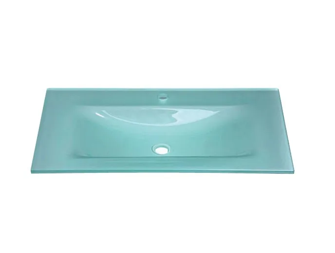 White Painting Integral Tempered Glass Counter Tops Sink Hl 2037