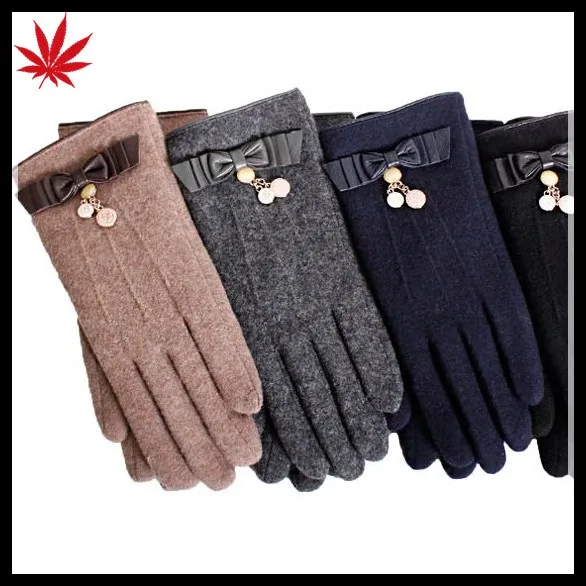HOT SALE! Elegant fashion women warm wool gloves flower fringes