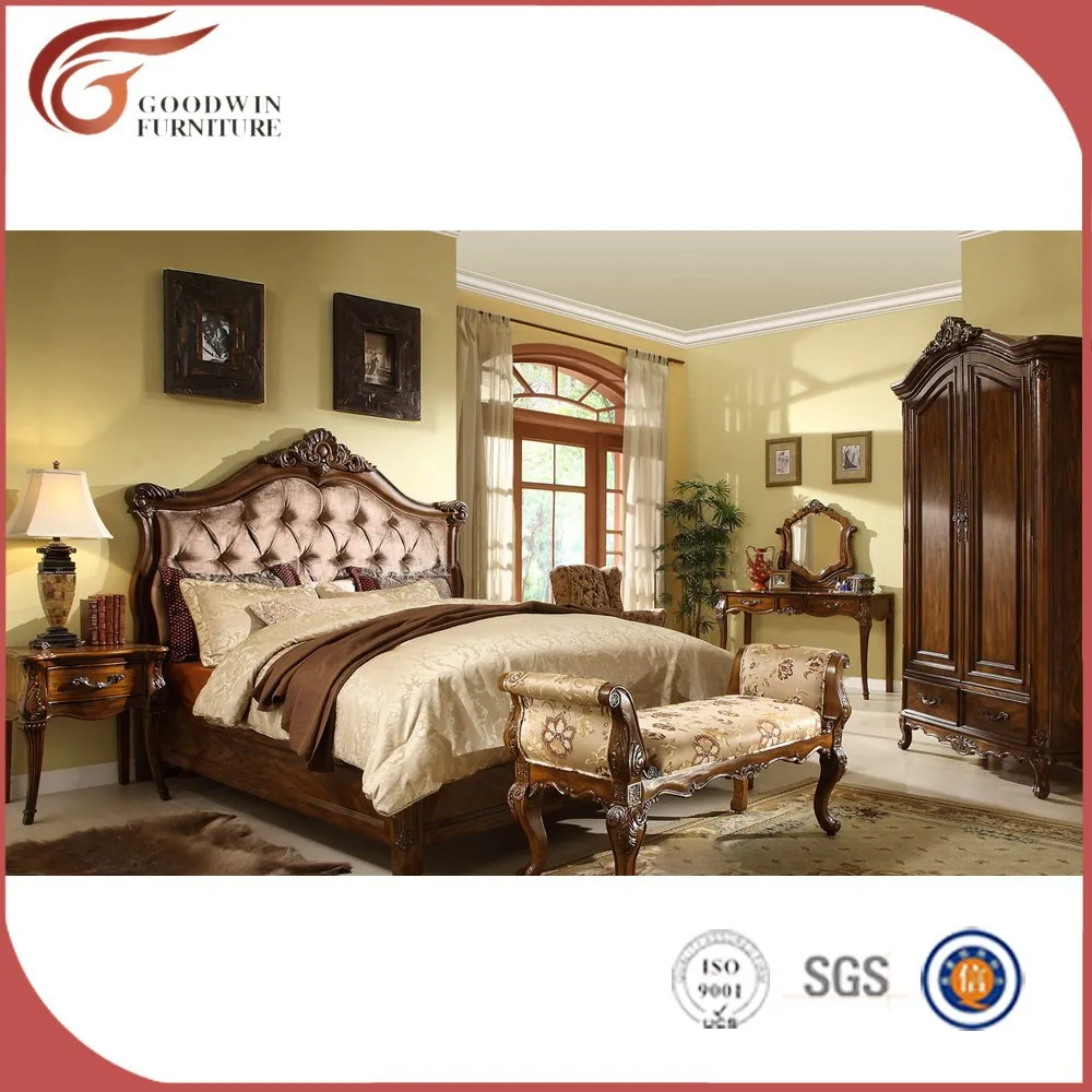 Luxe royale bois massif chambre meubles set, roi du couvert de ...