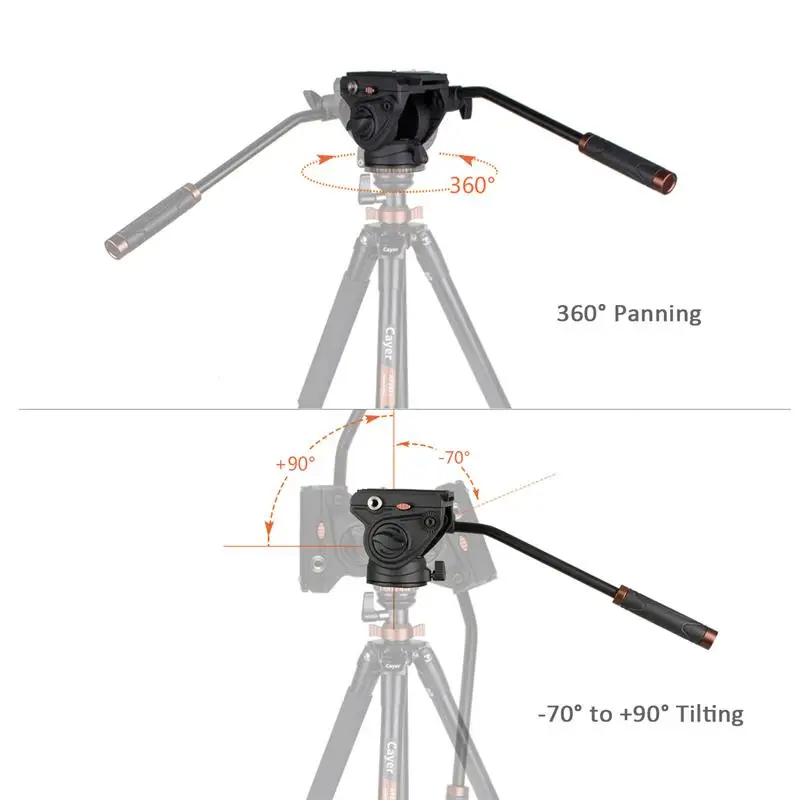 Good Quality Video Tripod Fluid Head Cayer K5 Aluminum Fluid Head The