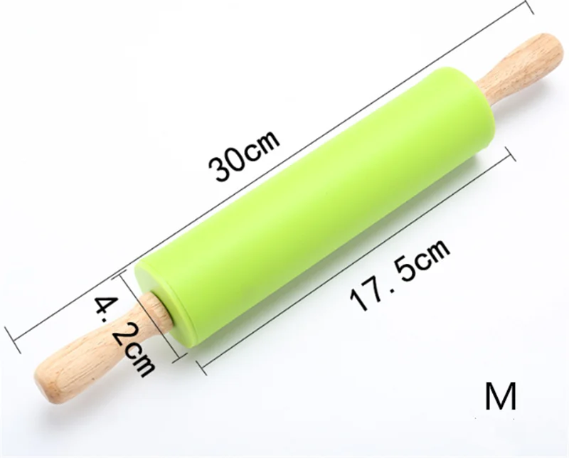 3 Size Nonstick Silicone Rolling Pin With Wood Handle Or Plastic Handle Buy Dumpling Rolling