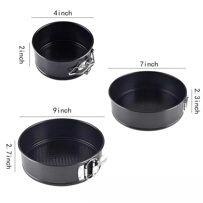 of 3 (4 7 9 Inch) - Round Nonstick Baking Pans for Cheesecake Cake Pan Set  - China Round Cake Pan and Cake Pan Set price