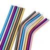 Bar Accessories custom metal stainless steel rose gold straws drinking rainbow high quality straws